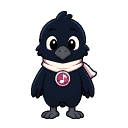 Pink Crow character facing forward